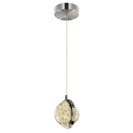 Cwi Lighting Salvador 4 in LED Integrated Polished Nickel Pendant 1673P4-1-613